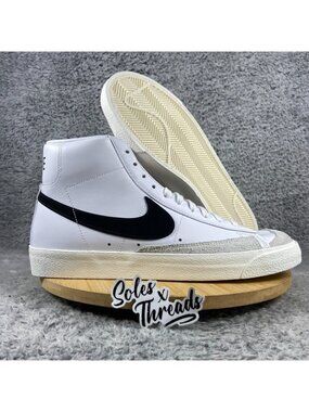 Nike Blazer Mid '77 Vintage White Black Size 9.5 Men Sneakers BQ6806-100